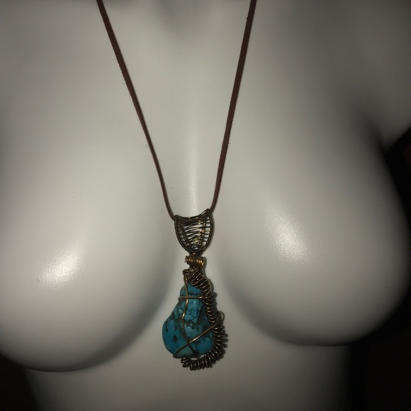 Jewelry - Hand Wire Wrapped Turquoise Necklace